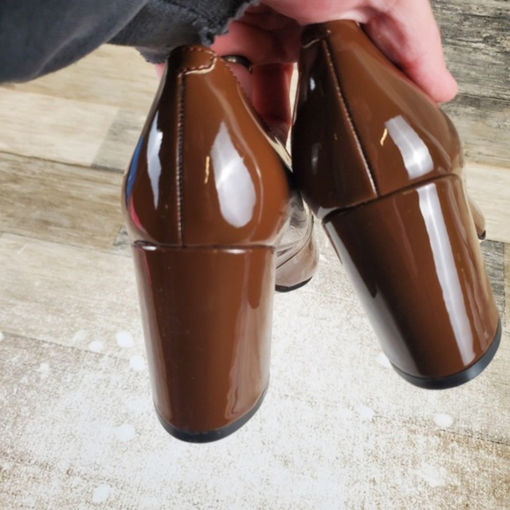 Marc Fisher Caitlin Womens Pumps Sz 7 M Dark Brown Patent Leather Pointed Toe - Picture 4 of 12